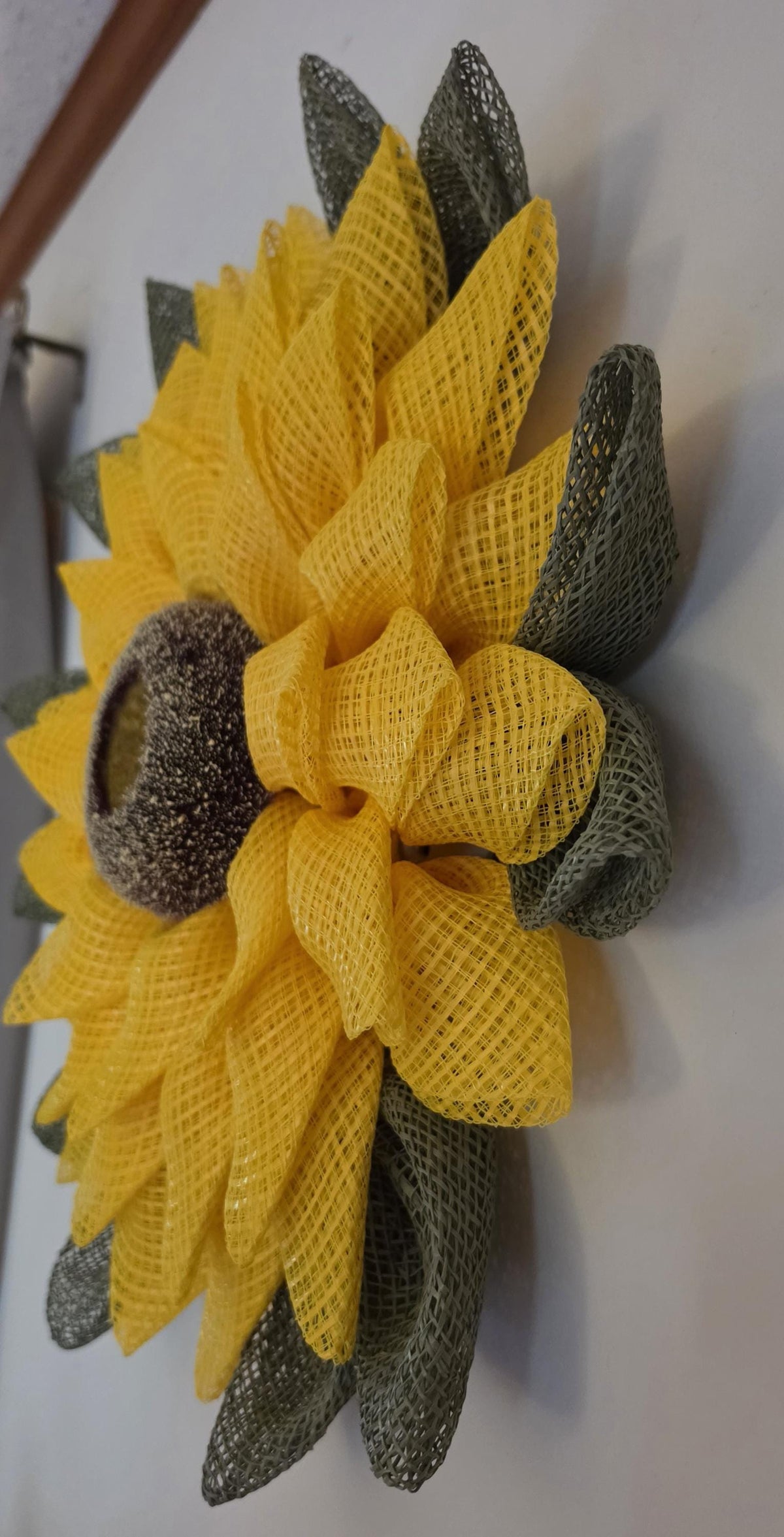 Sunflower Wreath | Rustic Farmhouse Door Decor, Decomesh Petal Wreath