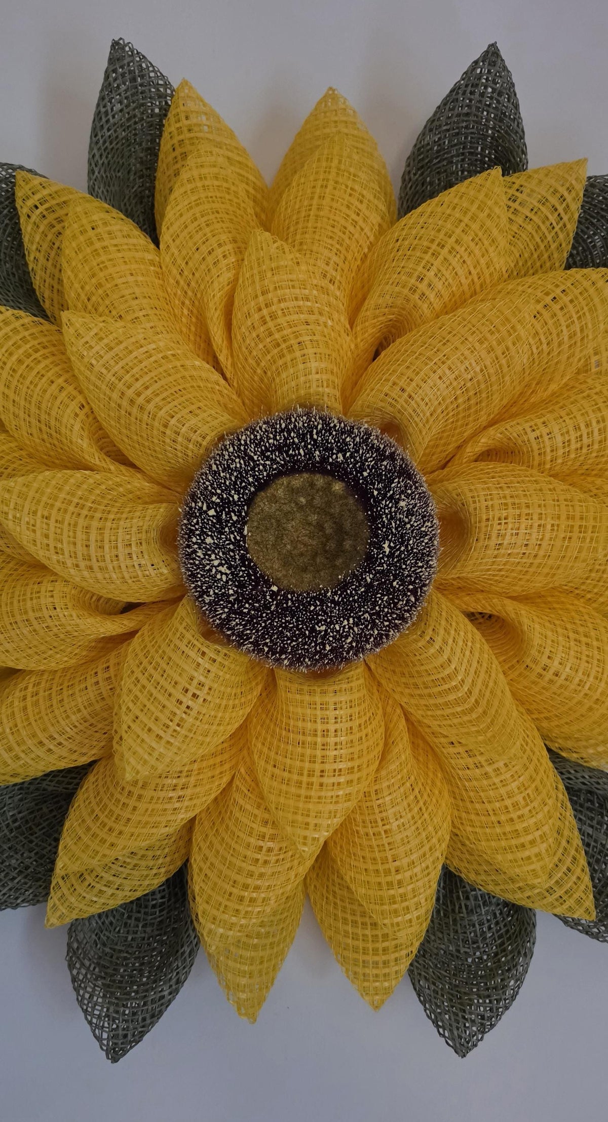 Sunflower Wreath | Rustic Farmhouse Door Decor, Decomesh Petal Wreath
