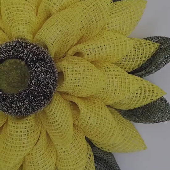 Sunflower Wreath | Rustic Farmhouse Door Decor,  Decomesh Petal Wreath